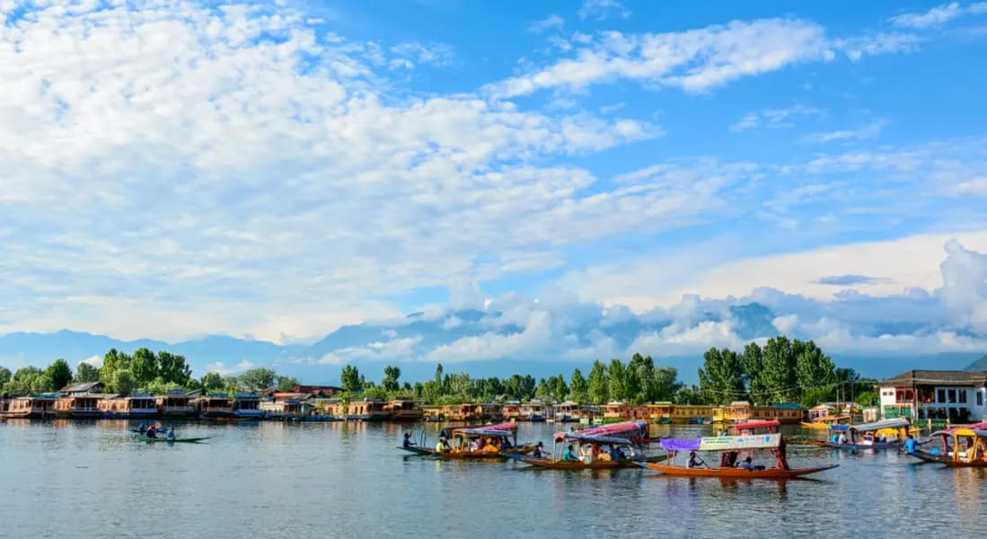Amidst the stunning beauty of himalayan mountains & take a soothing boat ride in the authentic Shikaras of Dal Lake 