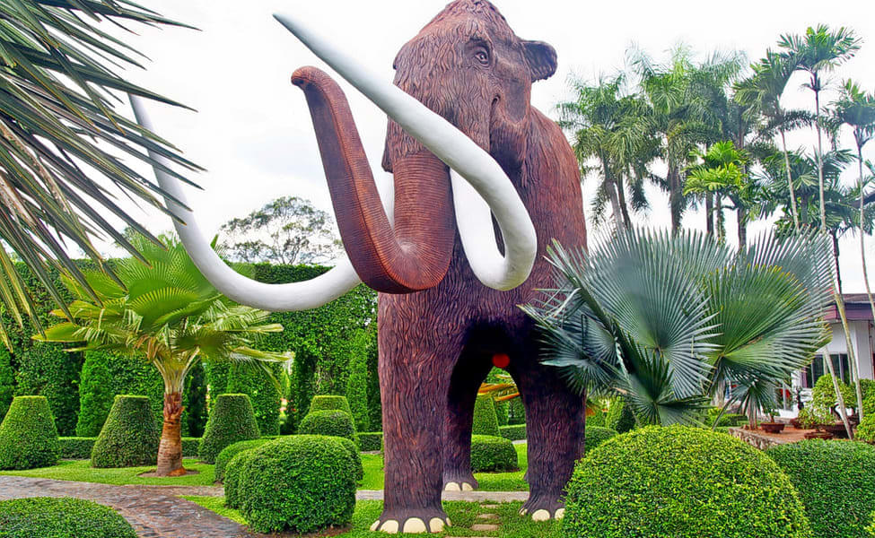 See the mammoth sculpture which are well set around the garden