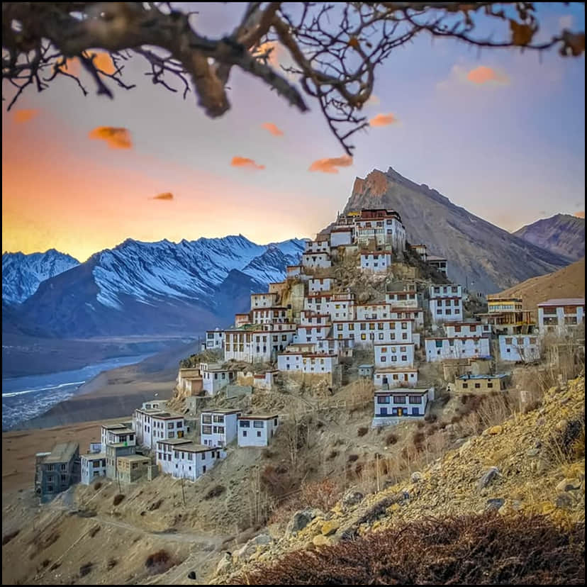 Sunset at Key Monastery