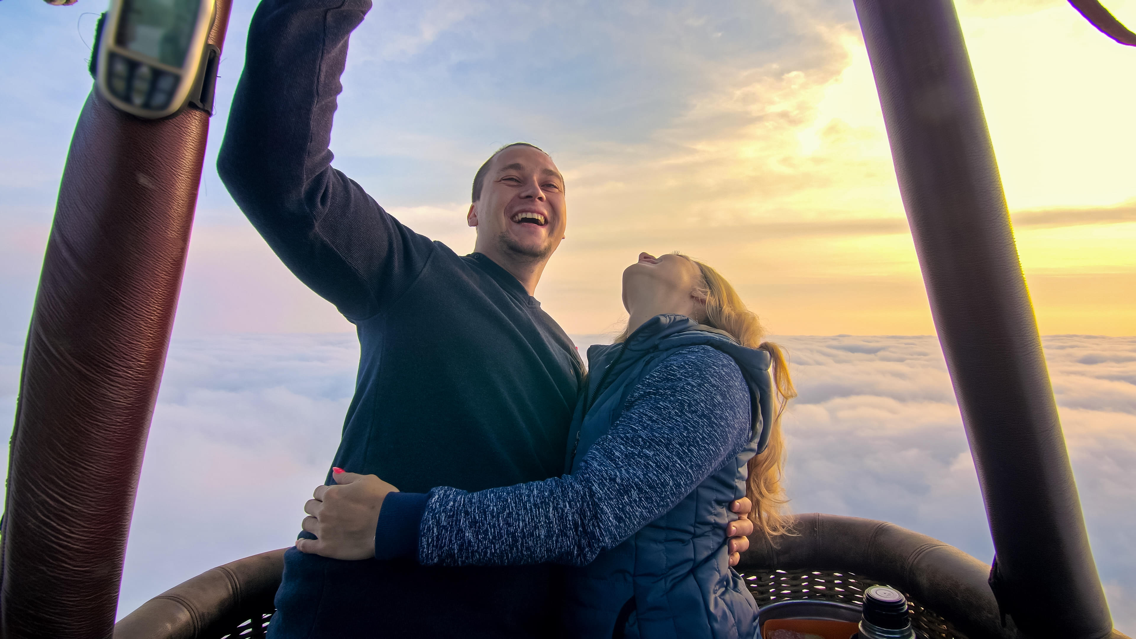 Couples Enjoying Hot Air Balloon Ride In Dubai