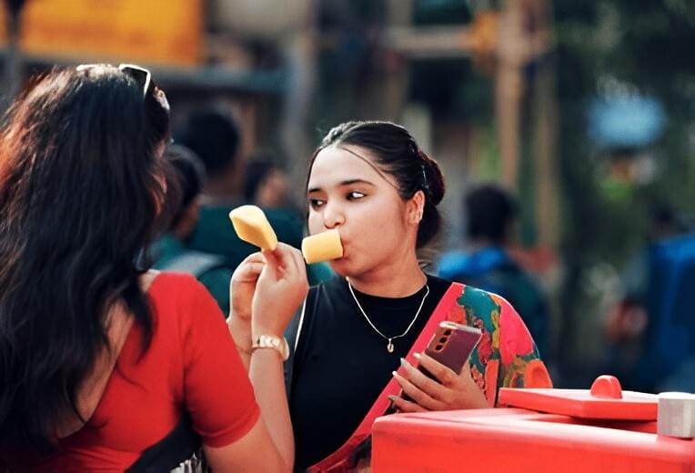 Enjoy the Badam Milk and Malai Kulfi