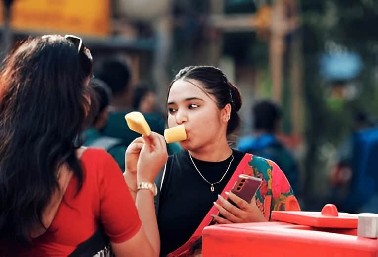 Enjoy the Badam Milk and Malai Kulfi
