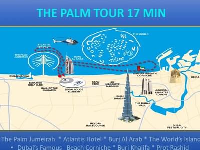 Take the exhilarating helicopter tour of the Palm in Dubai for straight 17 minutes