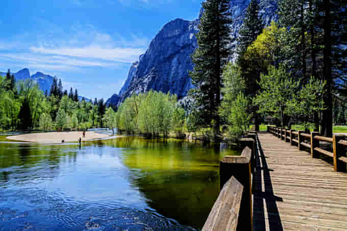 Path to Yosemite National Park, California