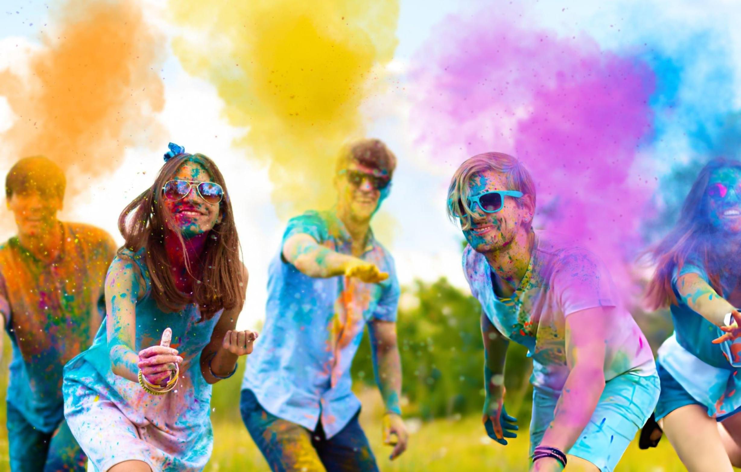 Holi celebration at the Kanva lakeside camp