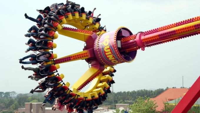 Twist and turn on Equinox while being lifted and flipped in all directions