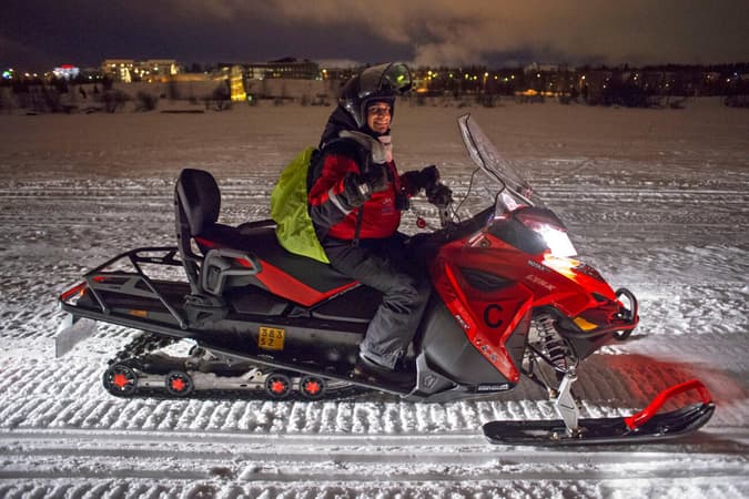 Enjoy a thrilling snowmobile adventure in the winter wonderland