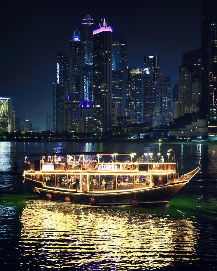 Inclusions of Dhow Dinner Cruise with Live Entertainment in Creek and Open Seas