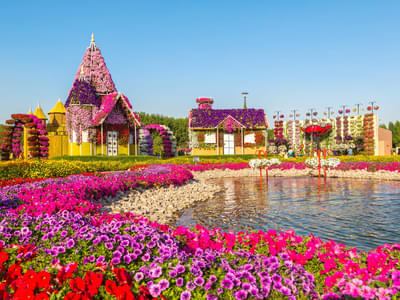 Visit Miracle Garden for a colorful sightseeing