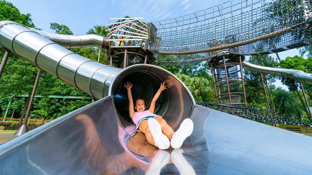 Experience swift twists & turns on Nestopia's epic water slides