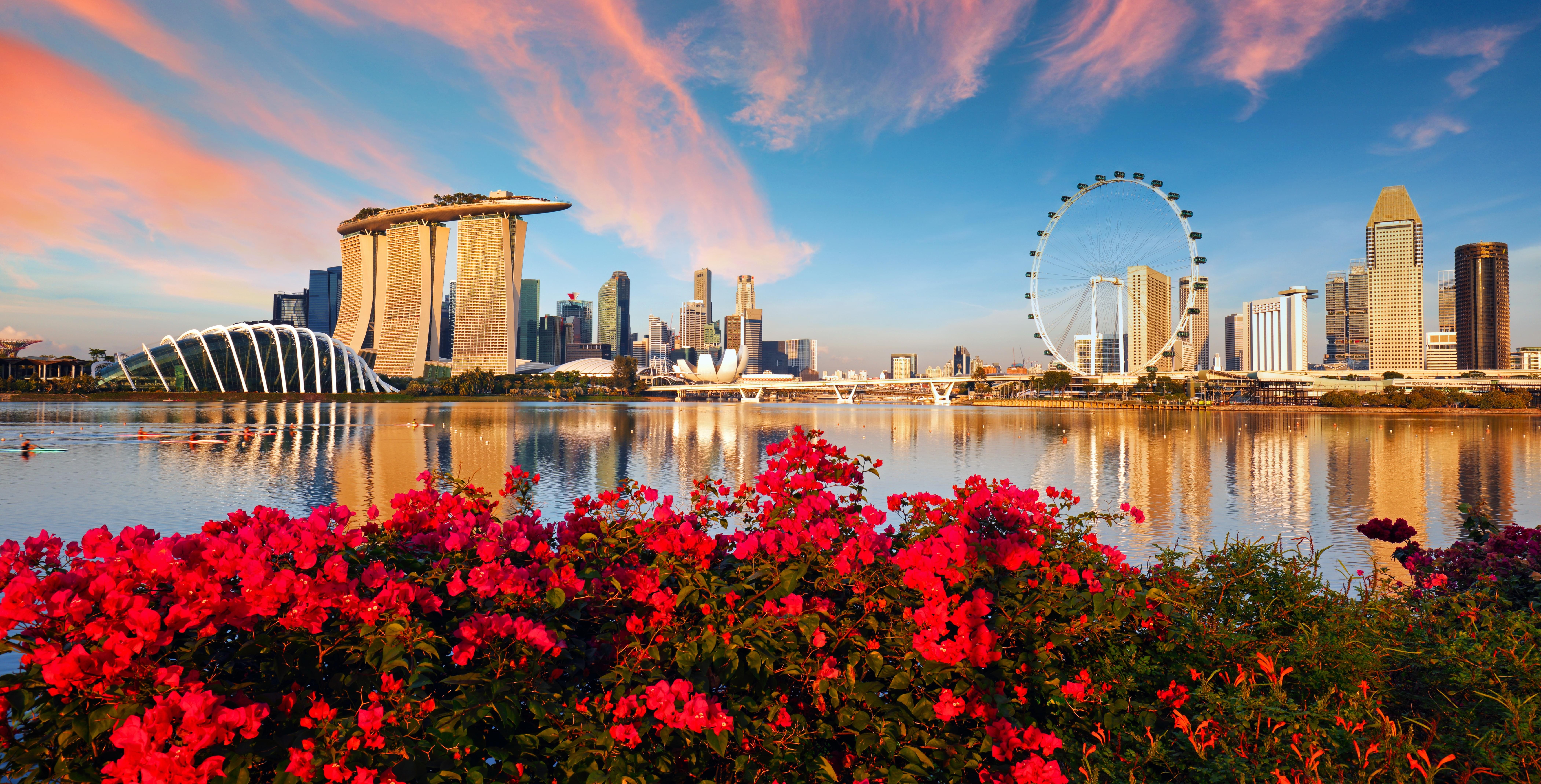 Beautiful view of Singapore skyline