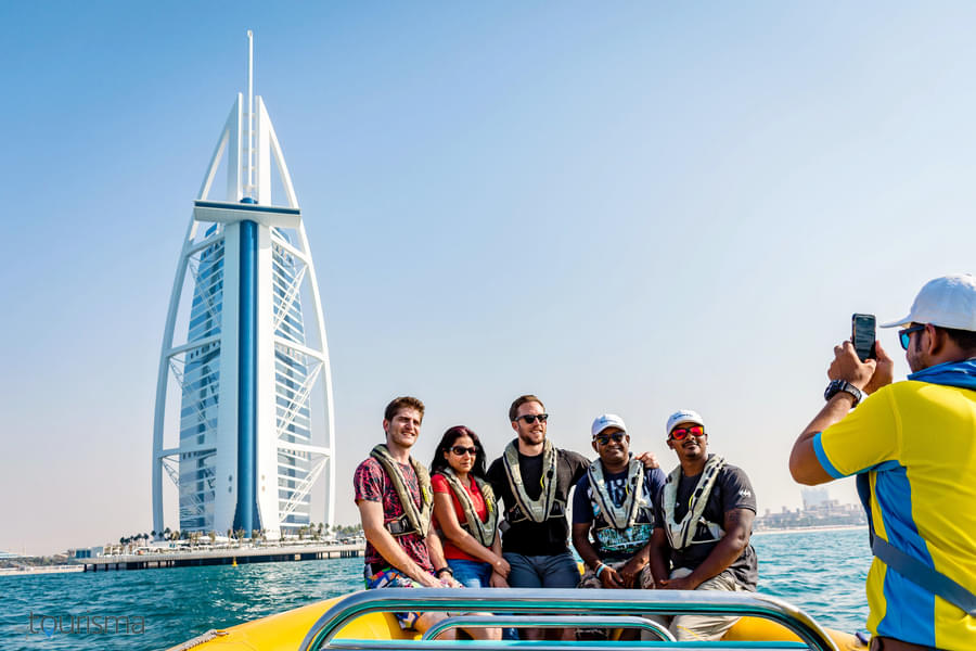 Photo stop at Burj Al Arab, one of the most famous landmarks in Dubai