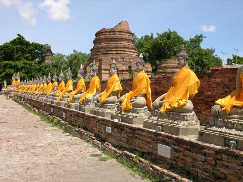 Buddha statues at Wat Yai Chai Mongkol.