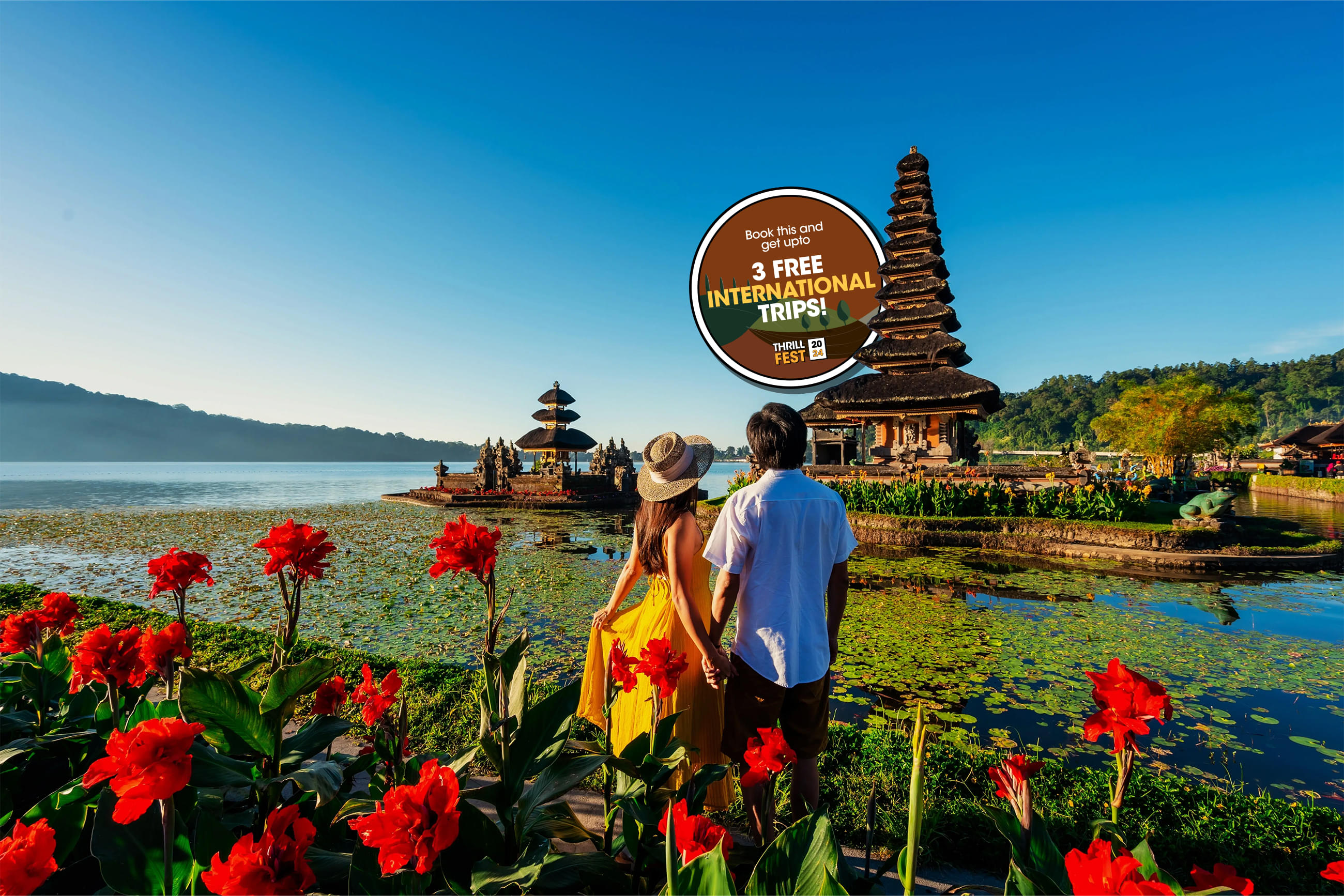 Couple at Ulun Danu Temple, Bali