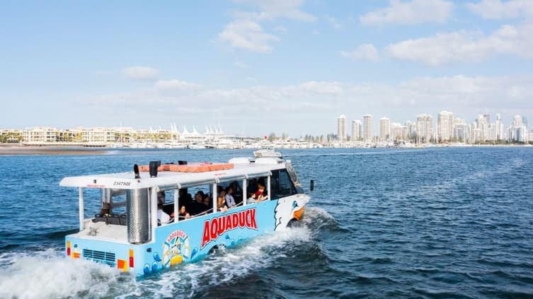 Embark on a 1-hour tour of Gold Coast's land and waterways with the Aquaduck ride