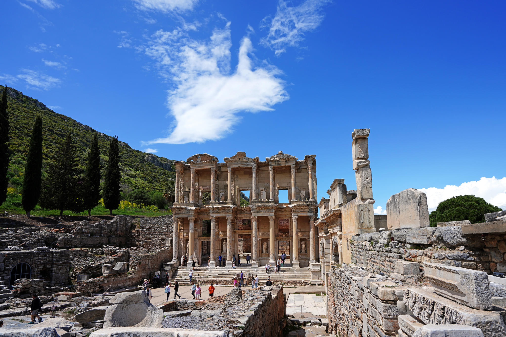 Wander through the Library of Celsus
