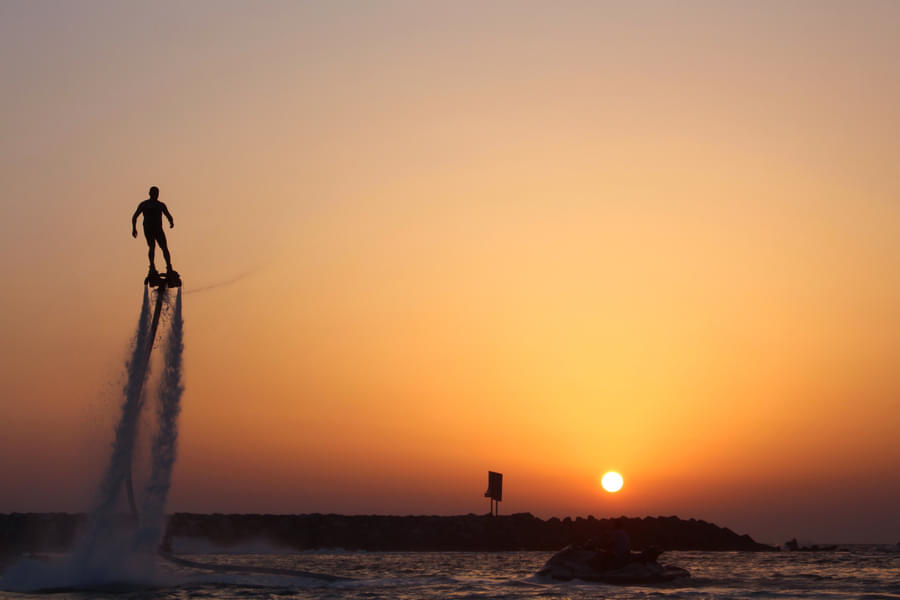 Sunset views while flyboarding