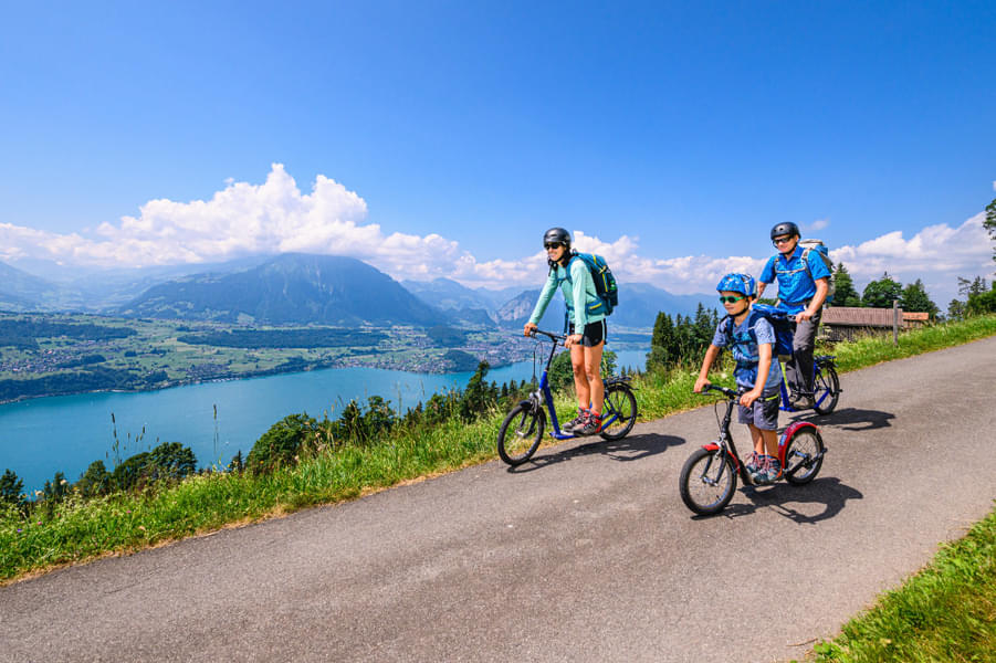 Admire the tranquility of Interlaken's crystal-clear lakes and lush valleys
