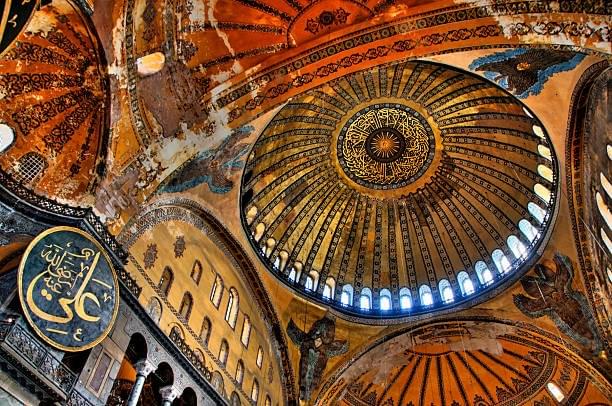 View of Inside ceiling of Hagia Sophia Mosque
