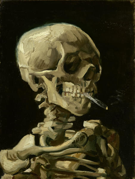 Head of a Skeleton With a Burning Cigarette Painting At Van Gogh Museum