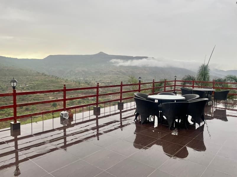 Wooden Chalet Villa Overlooking Lush Mountains In Lonavala Image