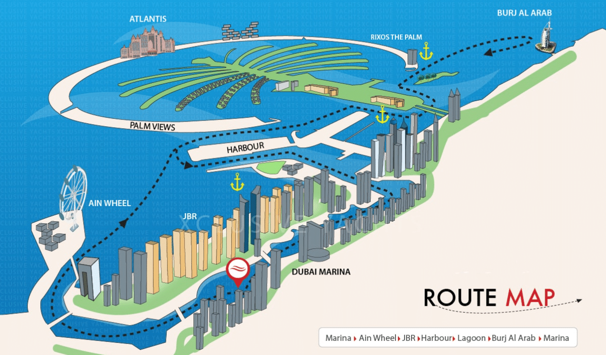 Map of Private Yacht Ride Dubai.