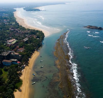 Aerial view of Bentota Beach