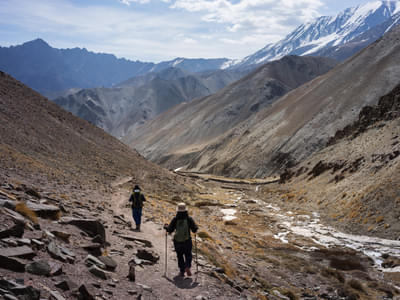 Walk through the rugged trails on your way to Zingchen from Leh