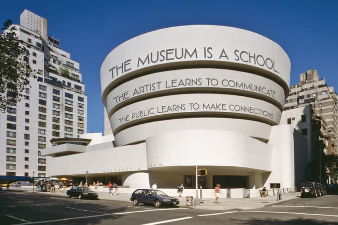 Visit Guggenheim Museum and admire it inverted ziggurat structure