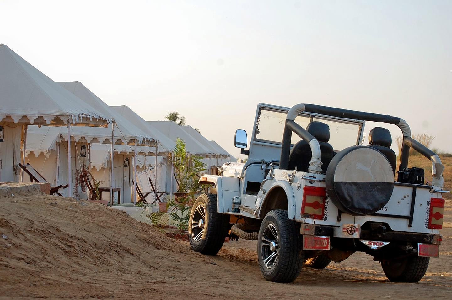 Enjoy a desert jeep safari in Pushkar in a 4x4 jeep