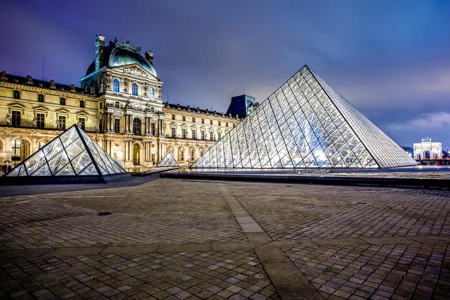 Catch a glimpse of the marvelously designed Louvre Pyramid