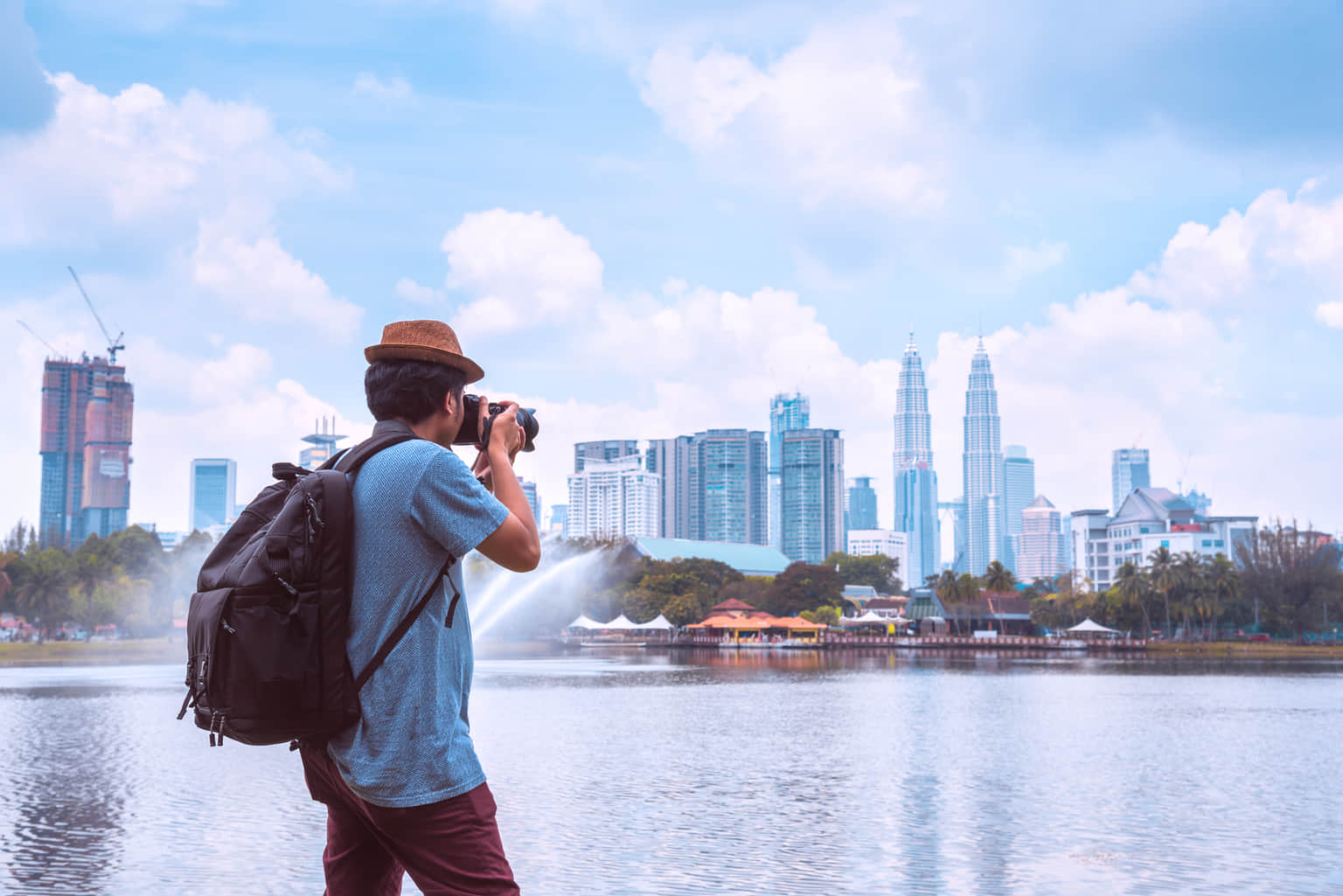 People watching at KLCC Park
