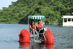 Float and cycle across the canal for nearly 20 minutes
