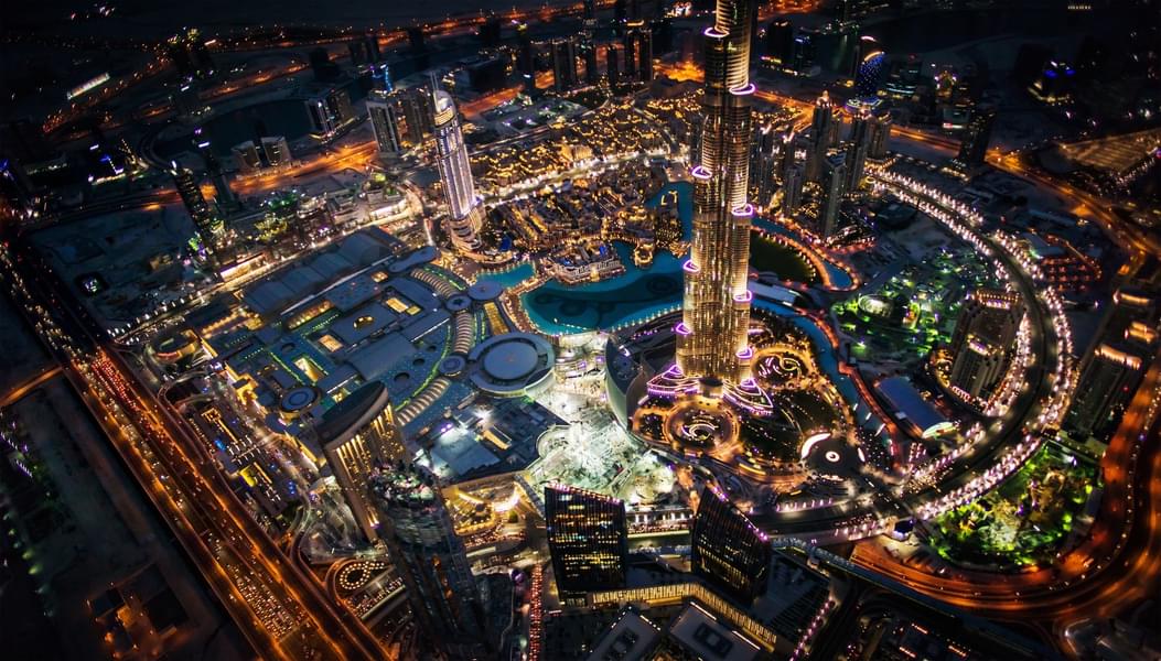 View of Burj Khalifa From Dubai Night Helicopter Tour