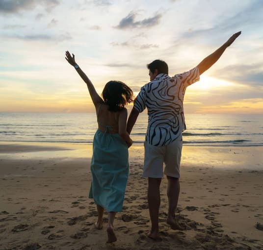 Couple enjoying their time on a beach