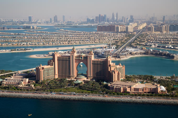 Helicopter flight above Palm Jumeirah