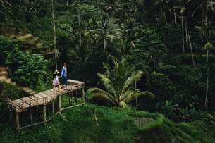Explore the lush green rice terraces of Bali
