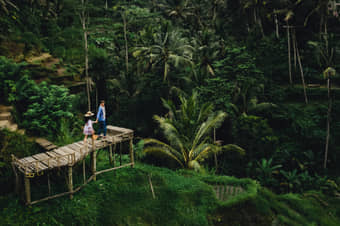Explore the lush green rice terraces of Bali