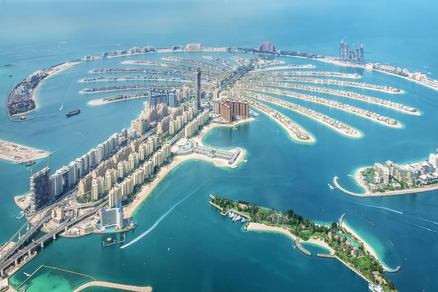 View Of Palm Jumeirah From Helicopter Tour in Dubai