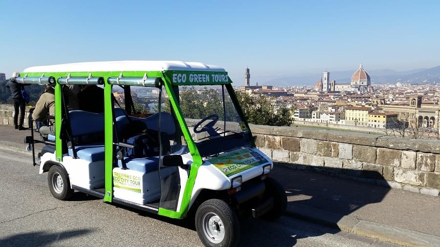 Get into the electric cart and explore the Florence city