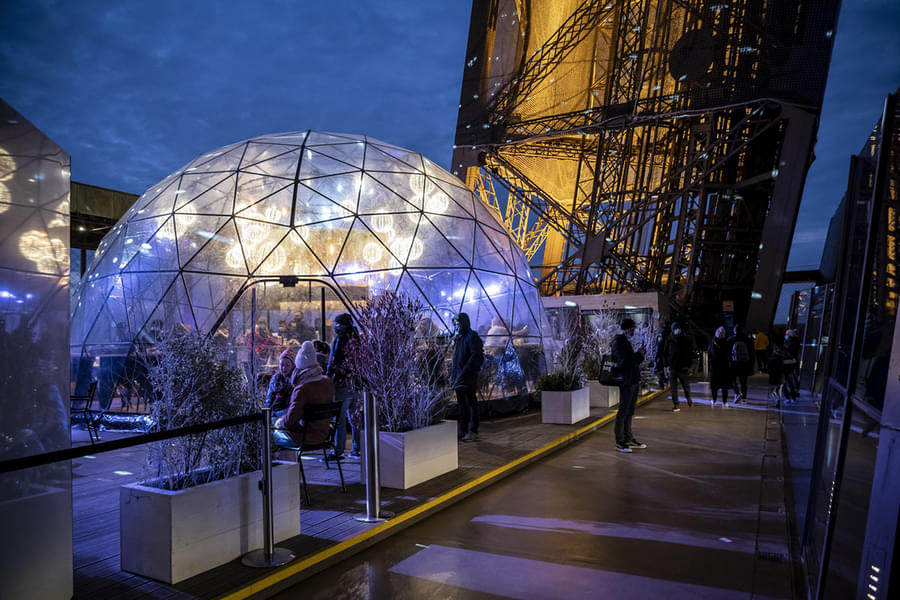 The Transparent Dome at Eiffel Tower on Christmas