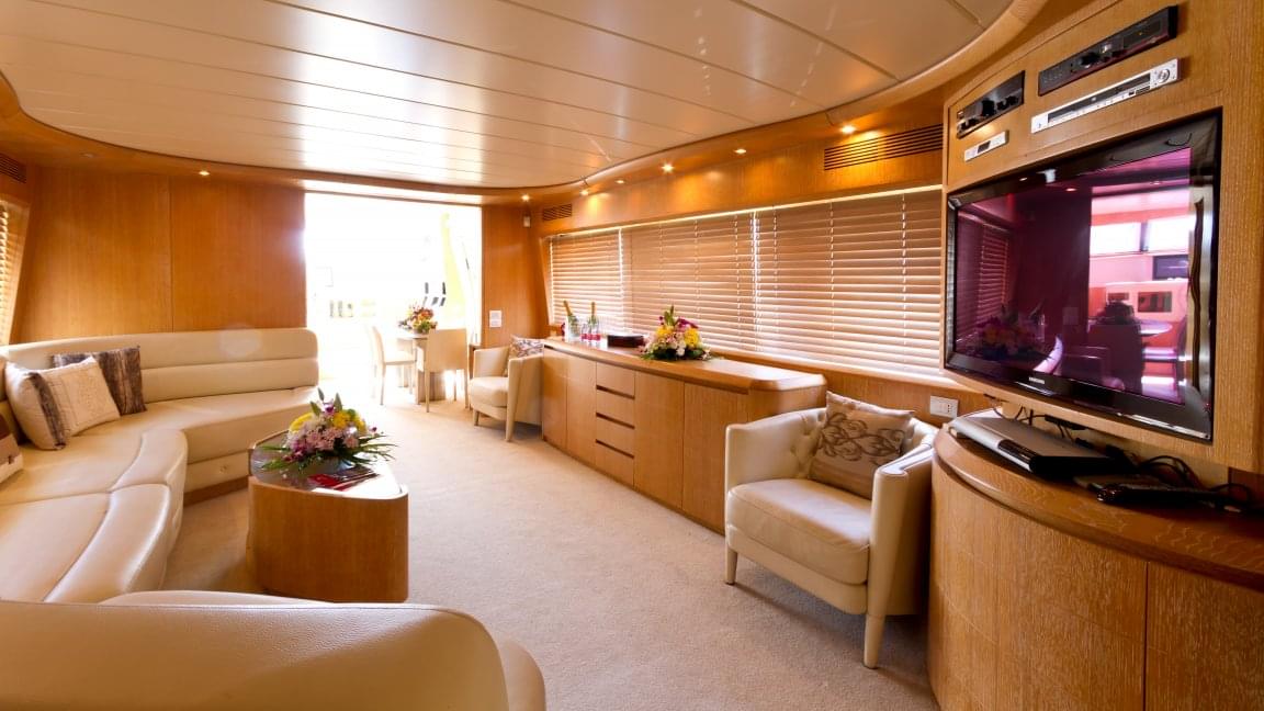 Inside view of the 84ft luxurious Yacht.