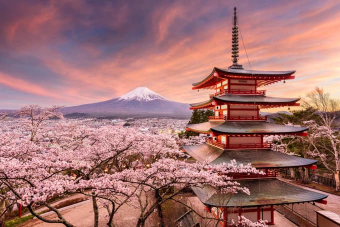View of Mt Fuji from Fuji Shengen Shrine