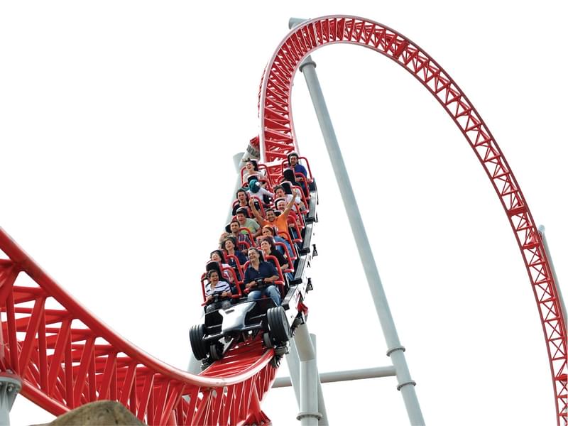 Feel the thrills as you ride on a spectecular roller coaster