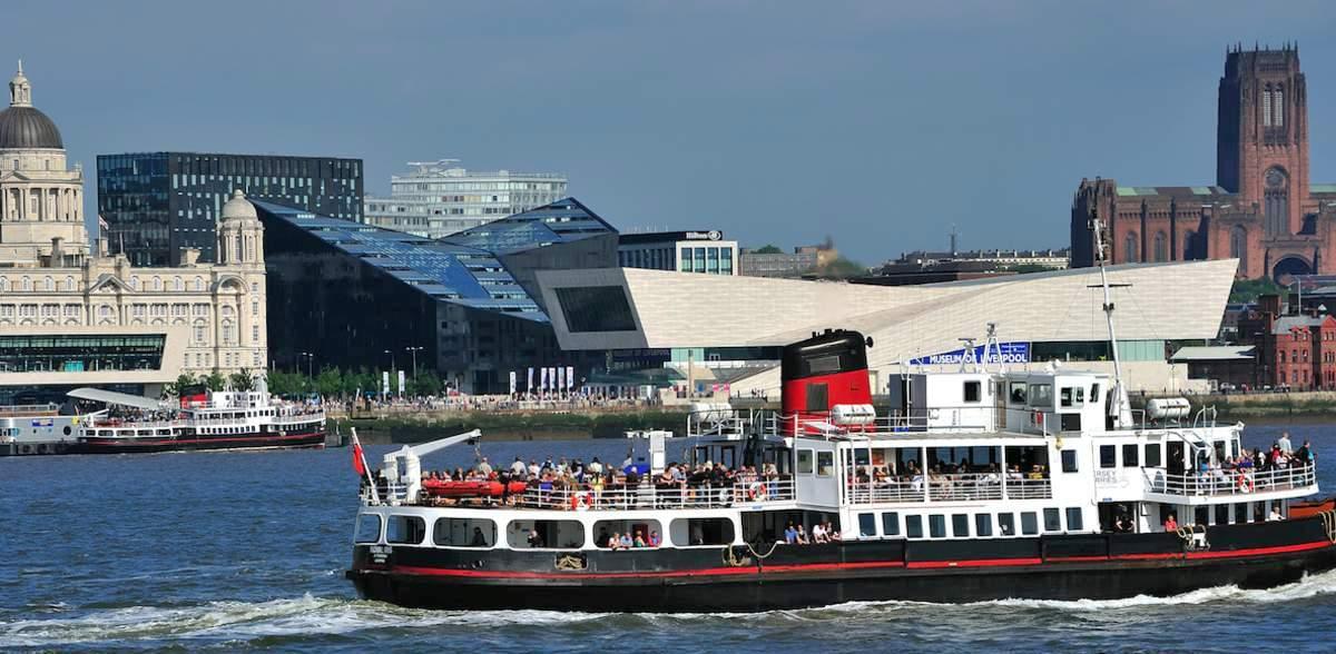 Sightseeing River Cruise on the Mersey River, Liverpool Image