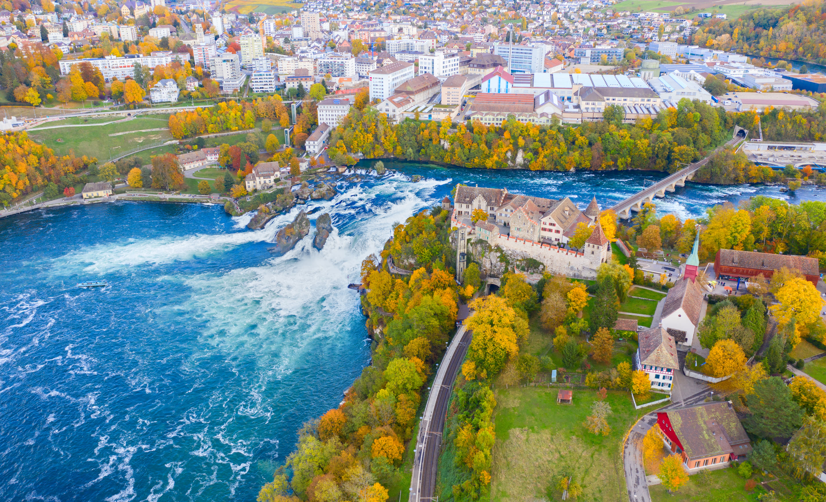 The Majestic Rhine Falls in Switzerland