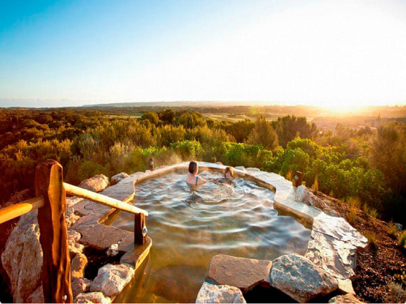 Thermal mineral pools at the Peninsula hot springs.