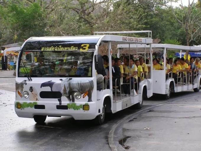 Tram rides in Khao Kheow Open Zoo