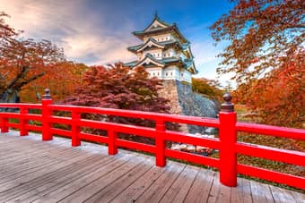 Beautiful view of Hirosaki Castle