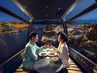 Couple enjoying sky dining